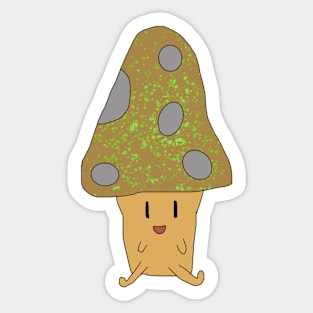 Brown Happy Mushroom Sticker